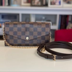 Louis Vuitton Sarah Damier Ebene Wallet on a Chain